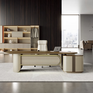 Modern New Office L-shaped Boss Desk Large Office Desk Executive Ceo Study Desk <strong>Computer</strong> Office Table - Product Image 3