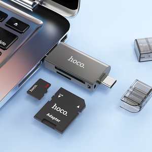 HOCO HB39 USB/TYPE-C 3.0 hochgeschwindigkeits-Kartenleser tragbarer TF- und SD-Kartenleser Speicher OTG-Kartenleser-Adapter - Product Image 4