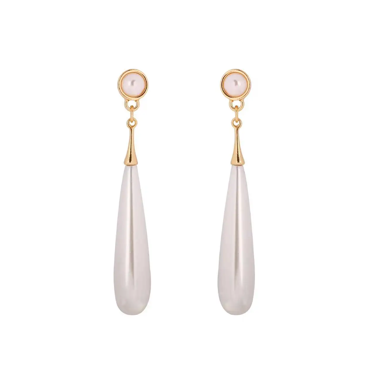 Moda francese Vintage signora perla orecchini pendenti ad acqua di alta qualità orecchini di perle lunghe accessori per gioielli da donna