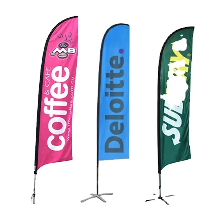 Promozione Feather Flying Flags pubblicità personalizzata feather banner bow beach flags