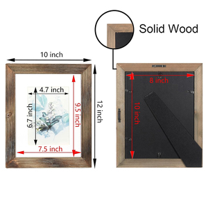 Kalem teşhir rafı ve duvar montajı için yüksek çözünürlüklü cam fotoğraf çerçevesi ile 4 paket 5x7 rustik resim çerçevesi seti - Product Image 3