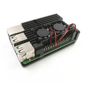 <strong>Raspberry</strong> <strong>Pi</strong> 4 Aluminum <strong>Case</strong> with Dual Cooling Fan Metal Shell Black Enclosure for RPI <strong>Raspberry</strong> <strong>Pi</strong> 4B - Product Image 1