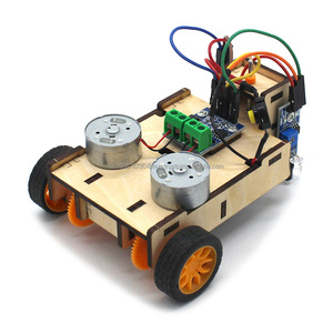 Умный DIY Электрический робот автомобиль игрушка Дети 3D Ручная сборка деревянный материал экспериментальный инструмент образовательная наука обучающая коробка набор