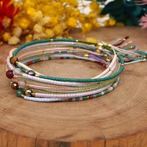 Miyuki Seed Beads Strand Pulseira Handmade Trançado Ajustável Charme <span class=keywords><strong>String</strong></span> Link Pulseiras Moda Jóias para As Mulheres Menina