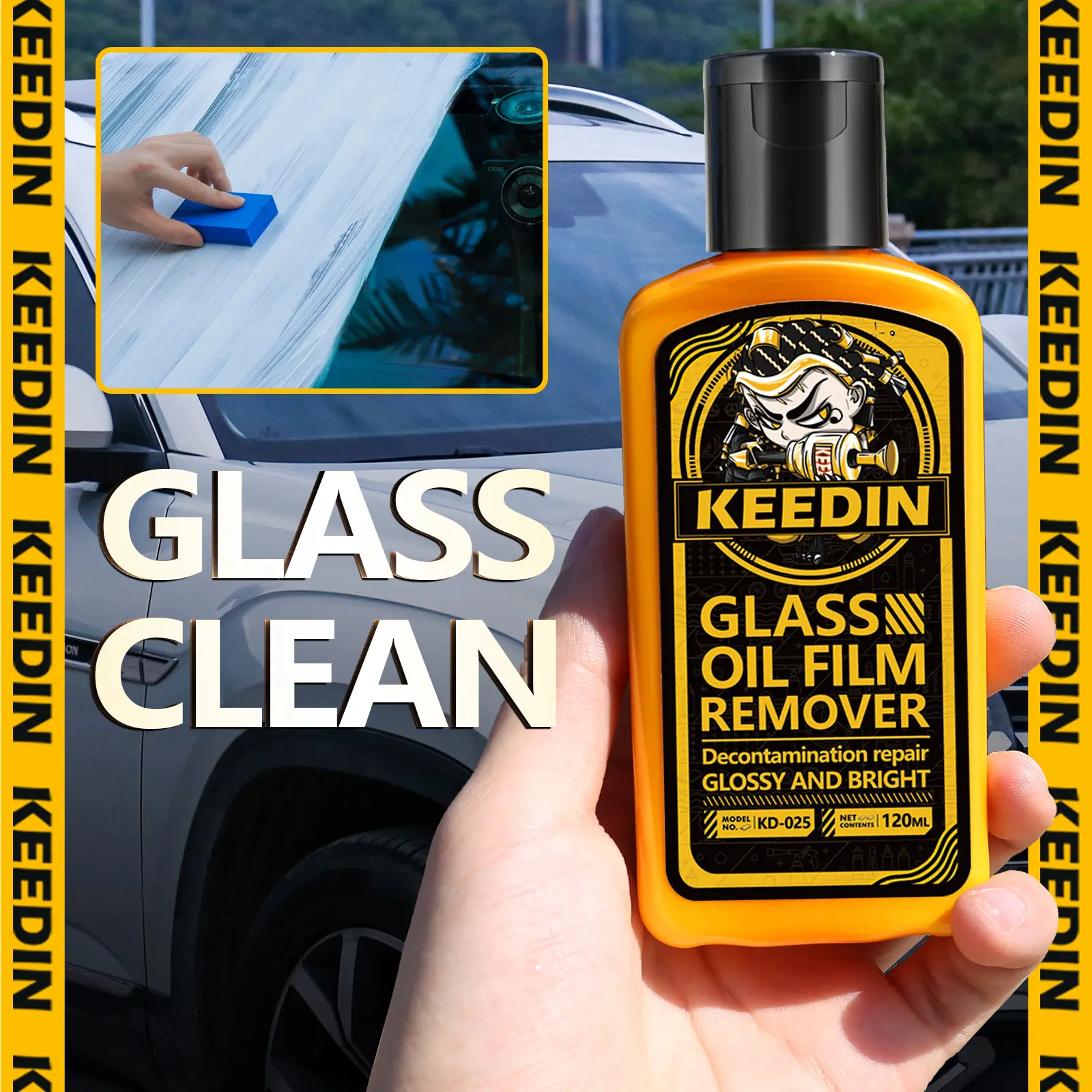Limpiador de ventanas de primera calidad para vidrio de automóvil, líquido limpiaparabrisas y removedor de película de aceite de vidrio para automóvil, productos esenciales para el cuidado