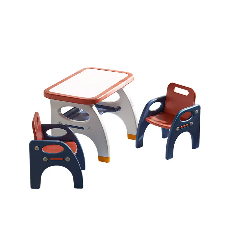 Bebek katlanabilir plastik hava etkinlikleri ergonomik ödev masası İskandinav çocuk mobilya çalışma masa ve sandalye seti çocuklar için yatak odası