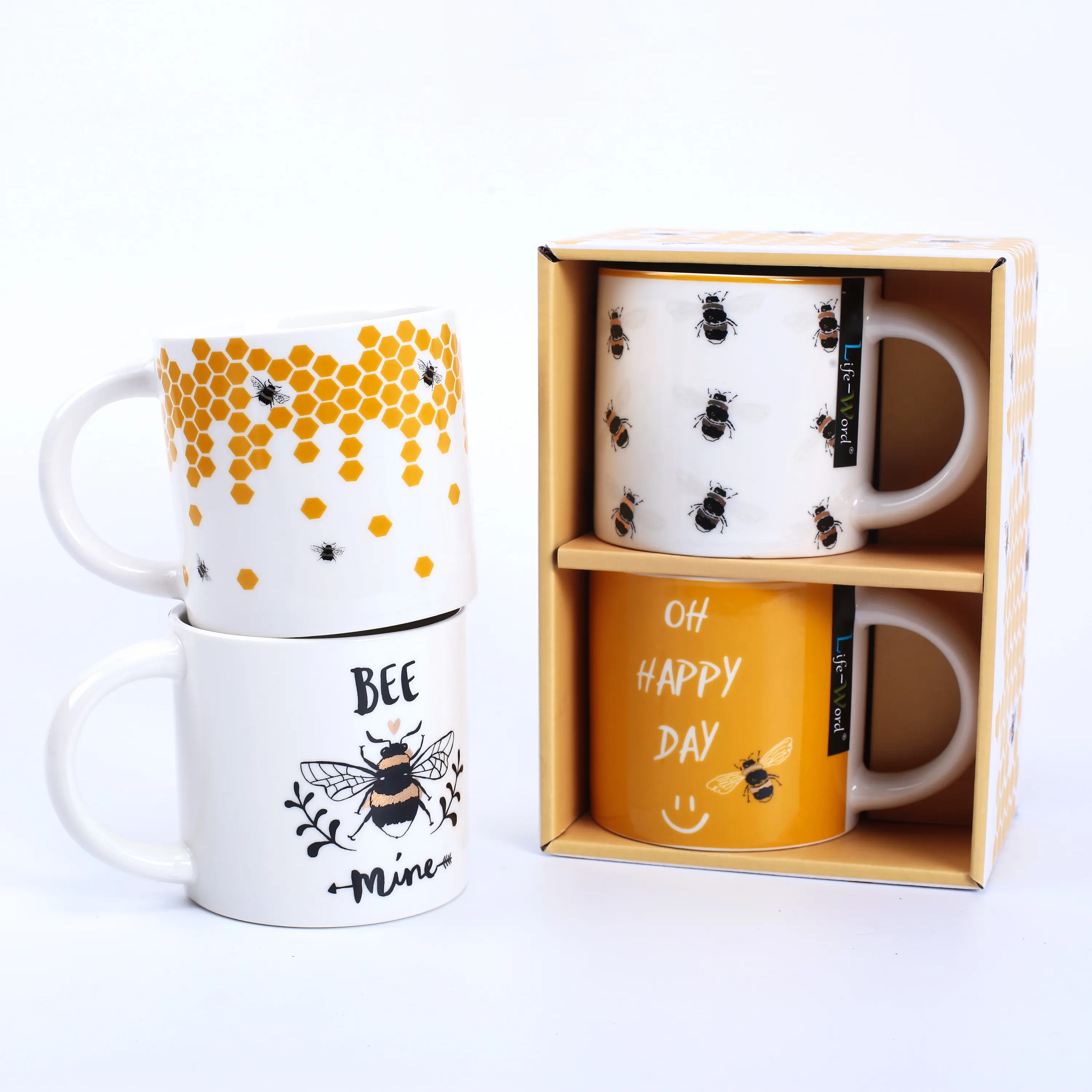 2024 migliore vendita moda bee design regalo tazza set amici compleanno souvenir personalizzato regalo con scatola per ragazza