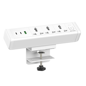 Innovadora abrazadera de 3 salidas Regleta de alimentación Universal 65W USB Enchufe de escritorio 2500W Max Salidas de borde de escritorio con conectividad NFC - Product Image 3
