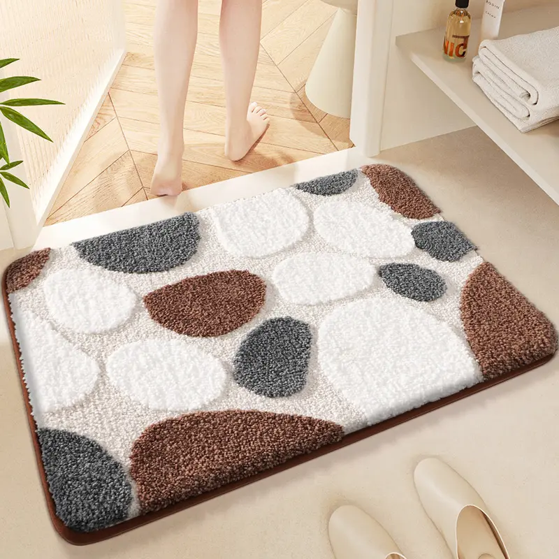 Tapis tufté personnalisé de style minimaliste moderne tapis de salle de bain antidérapant avec logo livraison directe disponible