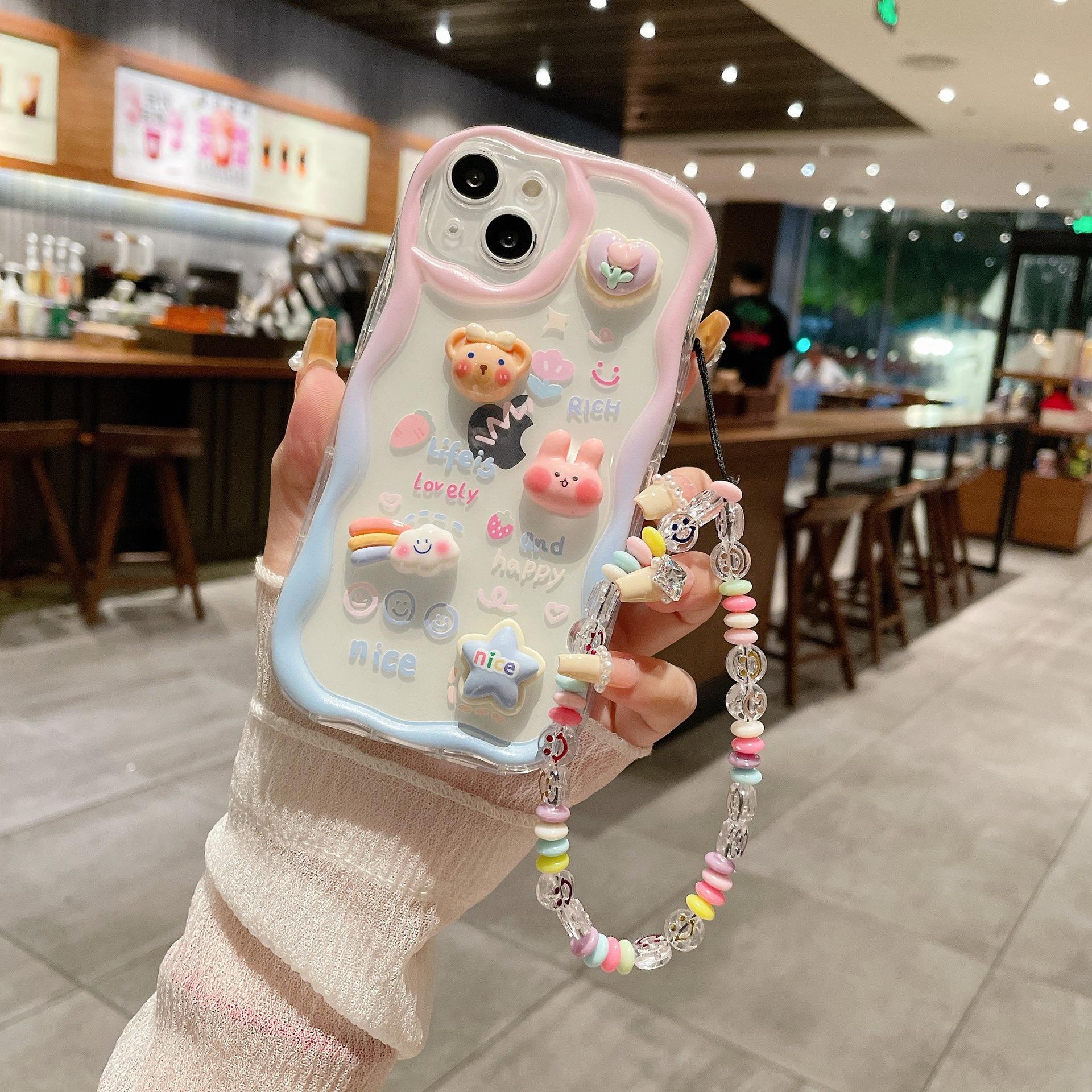 Bracelet de smiley coloré de lapin d'ours dégradé