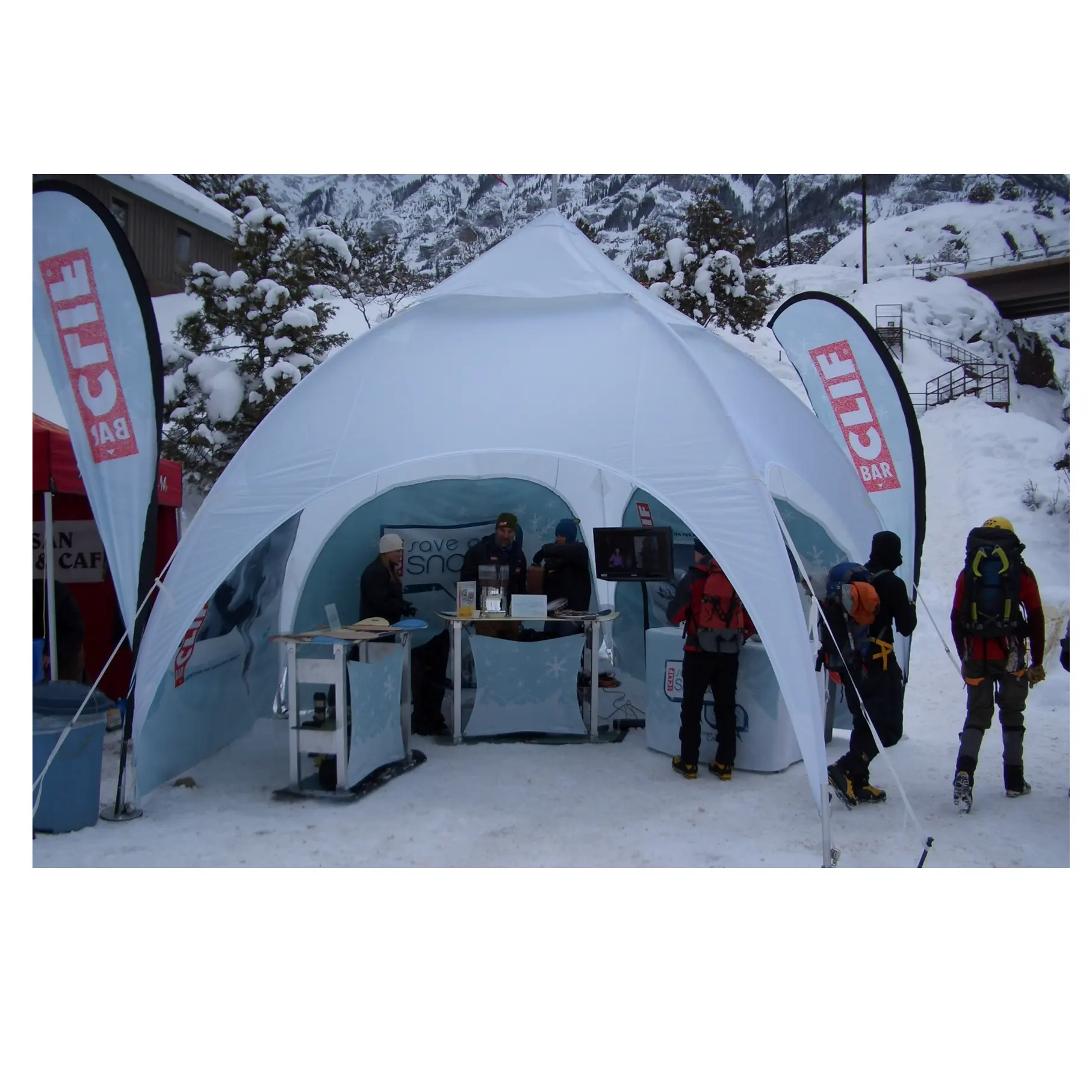 Auvent en arc de pentagone blanc, tente de Camping spectacle d'hiver, pour les événements, de 4.5m