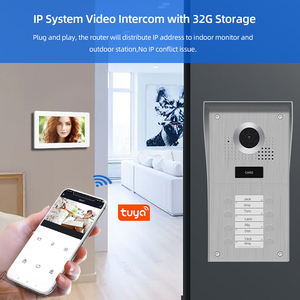Sistema de estación de teléfono de puerta de intercomunicador de audio y video con cable para uso de apartamentos múltiples - Product Image 4