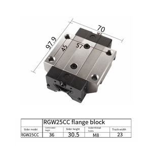 重型滚子直线运动导轨滑块RGH RGW30 35 55CACC滑轨，带方形法兰钢，用于数控工业 - Product Image 5