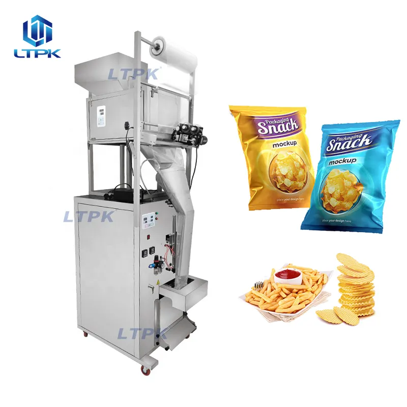 Patatine fritte automatiche per popcorn paralizzanti bastoncini di mais soffiato macchina per imballare il cibo con gonfiaggio a gas opzionale
