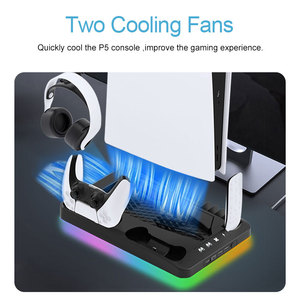P5多機能クーラーケーススタンドPS5ゲームコンソールホスト用PS5冷却ファン - Product Image 3