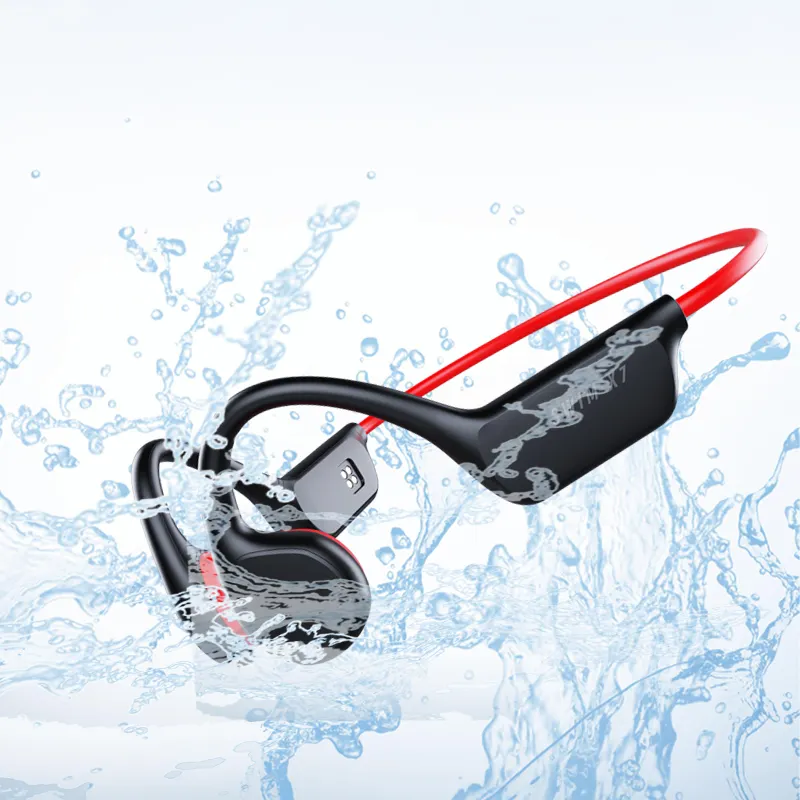 أعلى بيع Ipx8 للماء اللاسلكية الرياضة السباحة سماعات توصيل العظام مع Mic ميكروفون Mp3 لاعب للسباحة