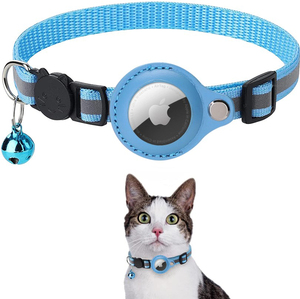 For Airtag Cat Collar Breakaway Reflective Kitten Collar for <strong>Apple</strong> Air Tag Holder and Bell <strong>Small</strong> Dogs - Product Image 1