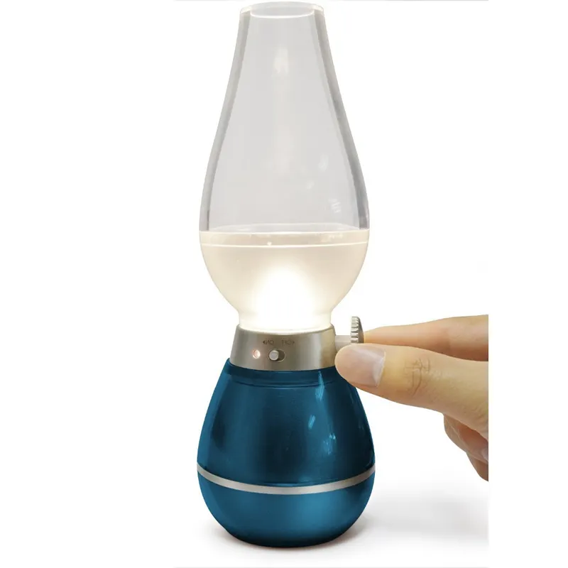 Lámpara de queroseno golpe Led soplando Control Nostalgia Retro Vintage vela de la noche, lámpara de mesa lámpara de Camping linterna de aceite para acampar