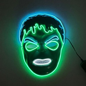 LEDグローイングコールドライトELプラスチックスパイダーマンマスクアイアンマンUSキャプテンアベンジャーズアライアンスマーベルパーティーパフォーマンス小道具ギフト - Product Image 4