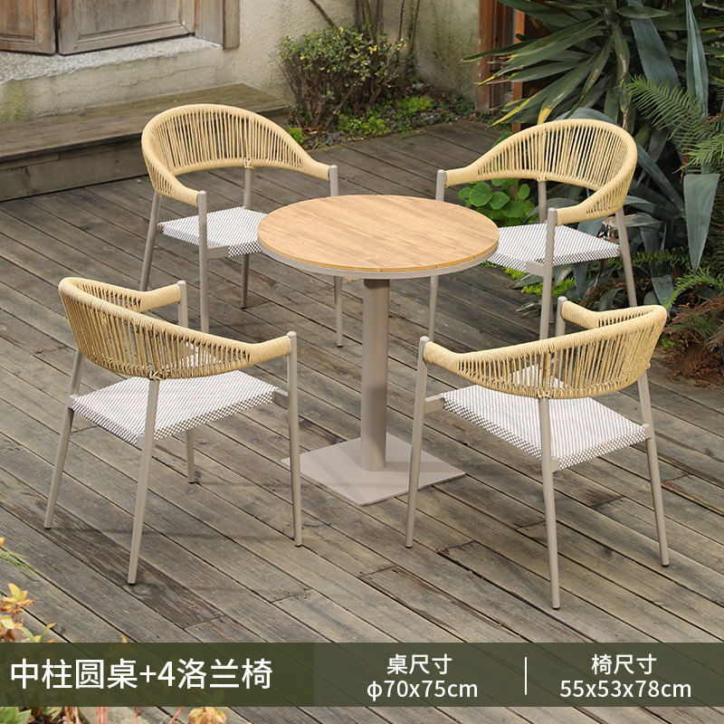 4 lorraine new vine chairs + 70cm center column round table