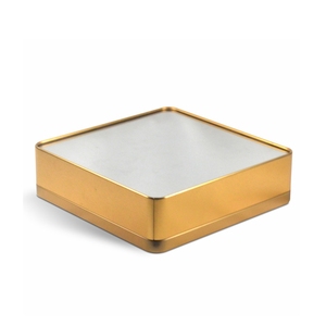 批发高品质锡盒巧克力锡罐散装大型矩形锡容器金色 - Product Image 3