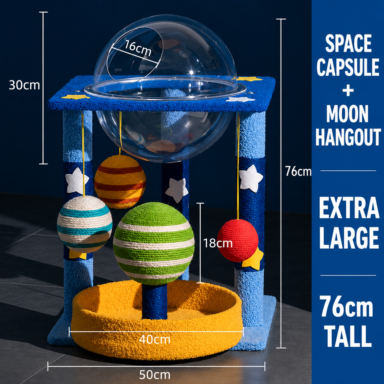 Cadre d'escalade pour chat en capsule spatiale extra-large