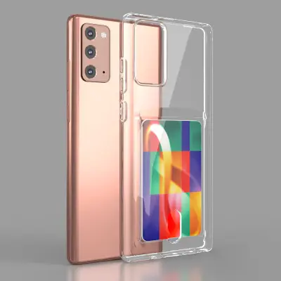 Transparente eingebaute Karten hülle für Samsung Note 20 Ultra Shock proof für Samsung S21 Soft TPU Phone Case