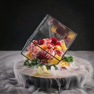 Sáng Tạo Sashimi khô Ice tấm Glass Cube với Vòng Platter đa chức năng hải sản Sushi Nhà hàng Cá hồi phục vụ tấm - Product Image 5