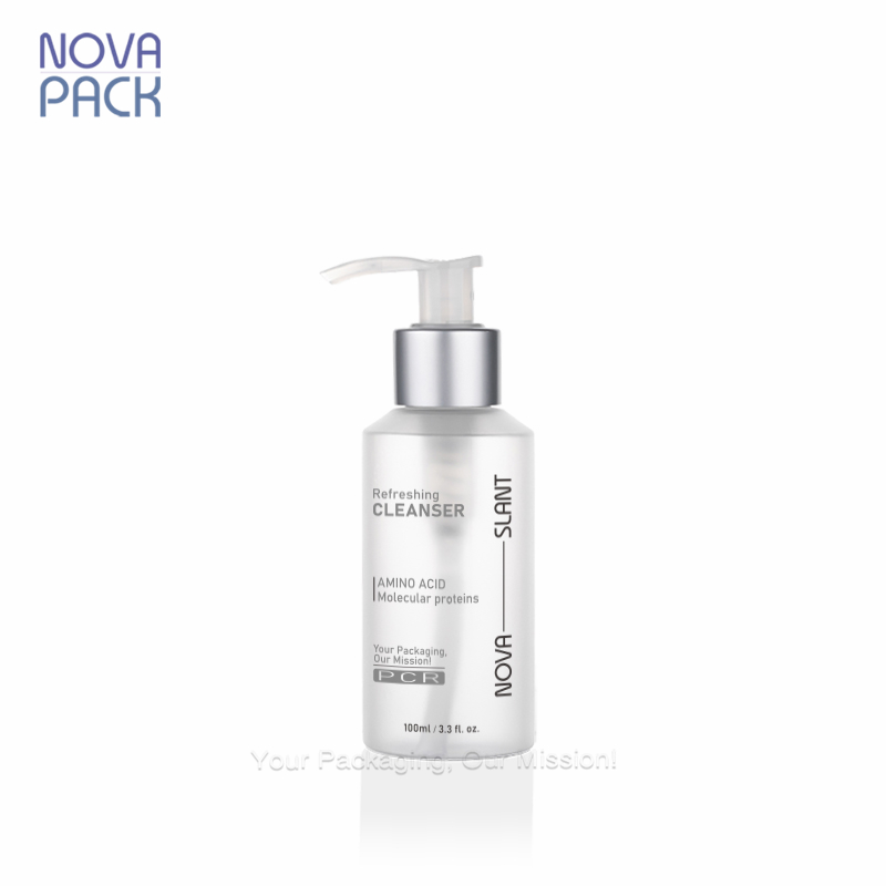 Frosted Plastic Bottle with Matt Silver Pump