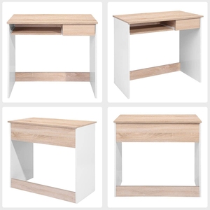 Mesa de estudio para ordenador, escritorio de madera con cajones de armario y bandeja de teclado, mesa de PC de escritorio - Product Image 5