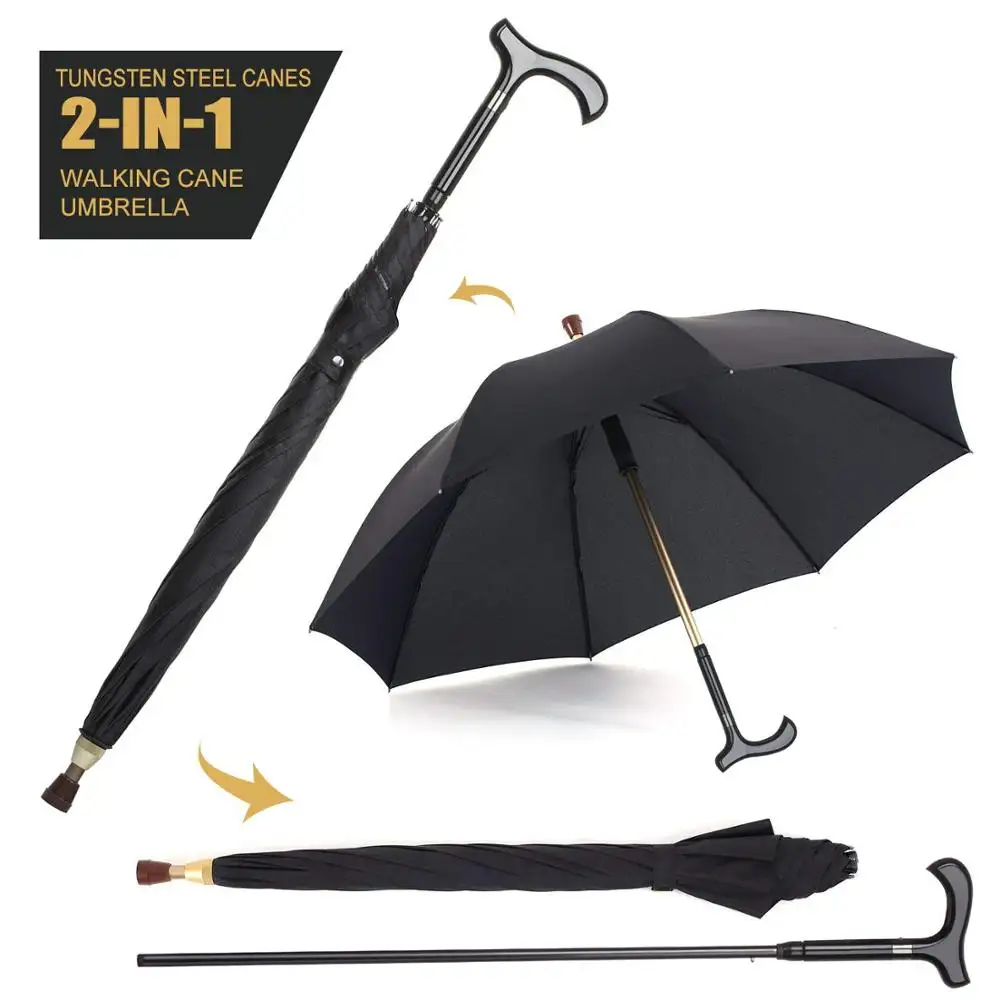Bastões de caminhada guarda-chuva, guarda-chuva para caminhada, cadeira, crutch, presente para o pai, escalada, caminhadas