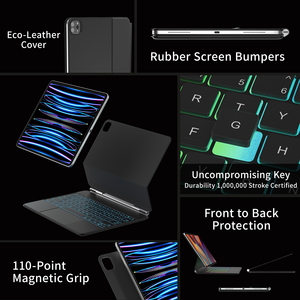 Funda con teclado para Ipad Pro 12,9 2022 11 12 9 6th Funda magnética para Ipad Air 5 4 10th Generation 10,9 5th 4th Gen 2021 Cover - Product Image 3