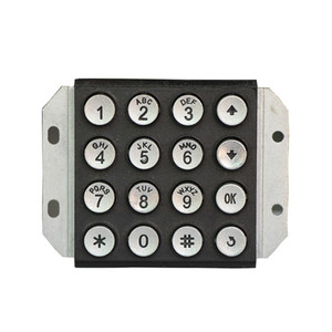 Clavier anti-vandalisme en alliage de zinc, avec bouton rond, 10 pcs, 4x4, pour application téléphonique - Product Image 3