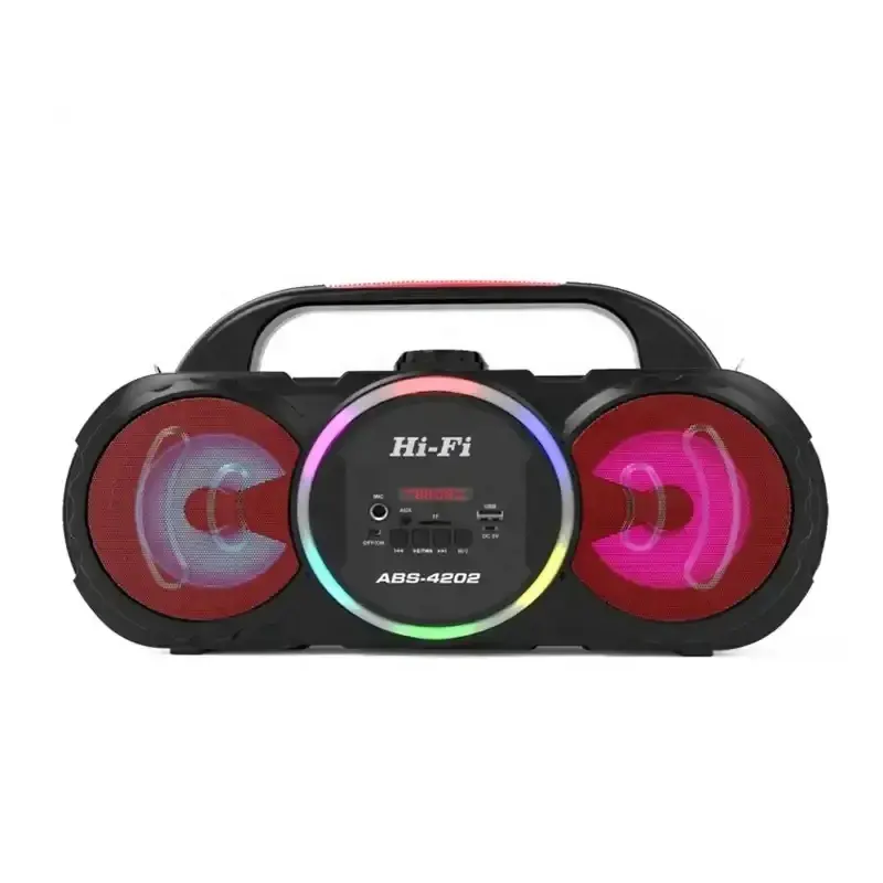 Speaker pesta Bluetooth 10W daya besar 4 inci ganda baru dengan mikrofon AUX kartu TF USB untuk Karaoke/DJ/panggung