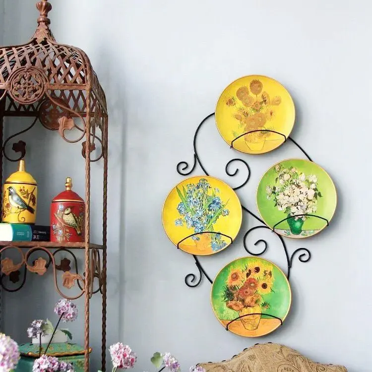 10-Inch Ronde Keramische Plaat Aanpasbare Muur Decoratieve Schotel Voor Presenteert Duurzame En Gevulde Wanddecoratie