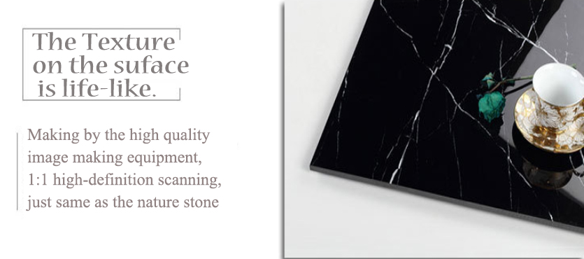 Factory Direct Sales Modern Black and White Like Marble Polished Tile