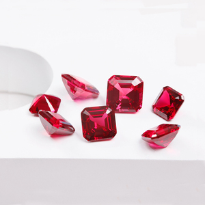 Rose Red Asscher Cut Ruby Stone 5A hochwertiger quadratischer Labor-Ruby Fabrik Großhandel AGL GRS zertifizierter Labor-Gewächshauptstein