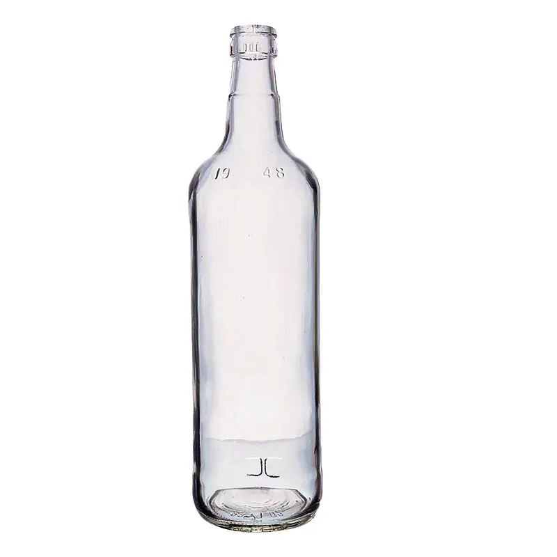 Bouteille de liège ronde vide de luxe en verre de liqueur de tequila de 200ml 300ml 500m