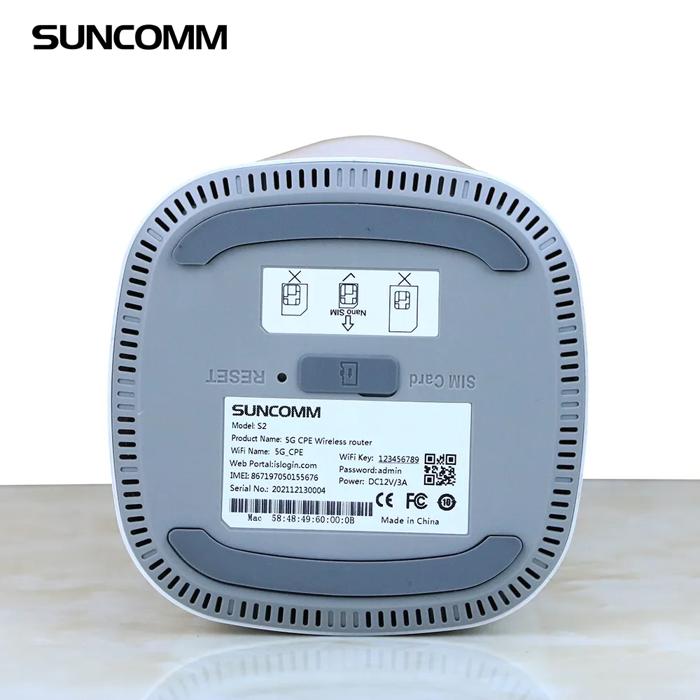 เราเตอร์โมเด็ม5G ขนาด Wifi6นิ้ว,เราเตอร์ใส่ซิมการ์ด SUNCOMM S2ตาข่าย AT TTL QoS Band Lock PCI Lock Cpe Home