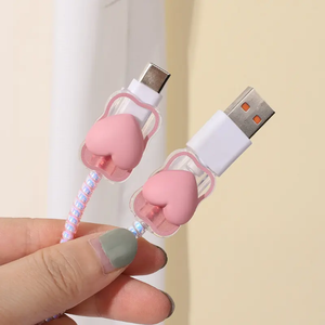 2023 5 In 1 aşk kalp 18w 20w şeffaf kılıf Apple Iphone güç adaptörü için kablo koruyucu kapak ile şarj - Product Image 6
