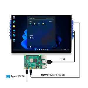 Monitor industrial portátil LCD IPS sin controlador de 10 pulgadas con entrada de/VGA con pantalla táctil capacitiva para pantalla Raspberry Pi - Product Image 5