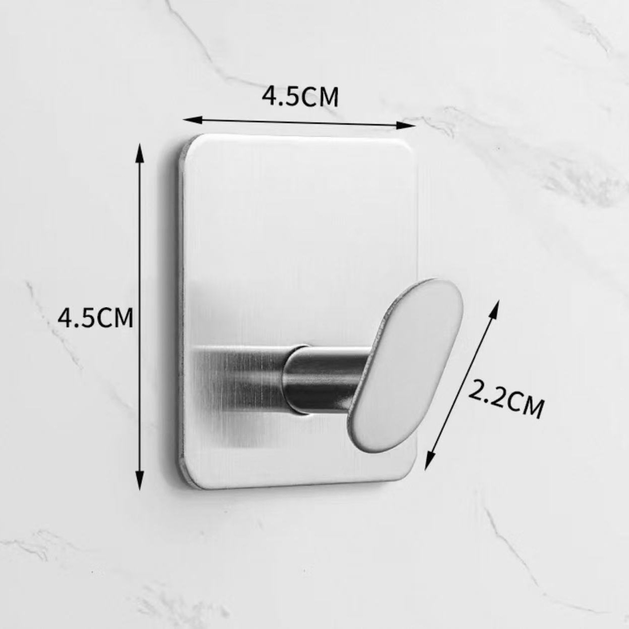 Silver duckbill hook (double-sided adhesive)