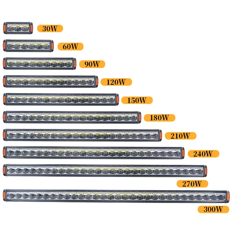 30W 7 "pollici ad alta intensità barra luminosa luminosa ad alto rendimento singola striscia di paraurti luce del fascio per Jeep Hummer Toyota 4x4