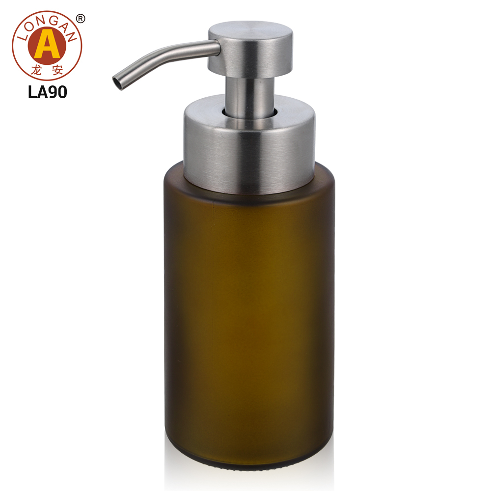 Flacon ambré givré + Pompe à lotion/mousse mate