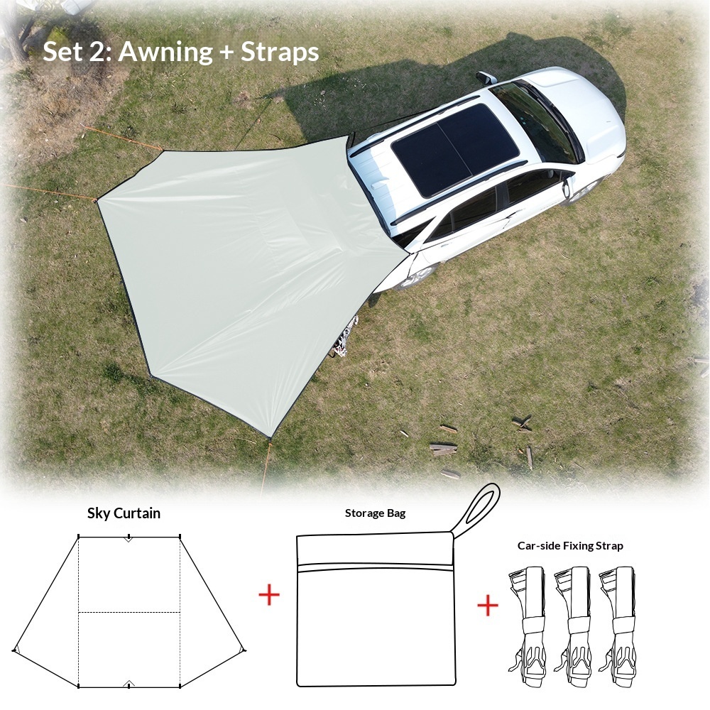 White tarp + 3 straps