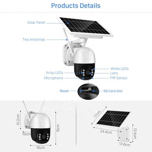 Batería Solar de WiFi de la cámara PTZ IP trabaja con Color al aire libre la noche visión Audio cámara CCTV inalámbrica - Product Image 2