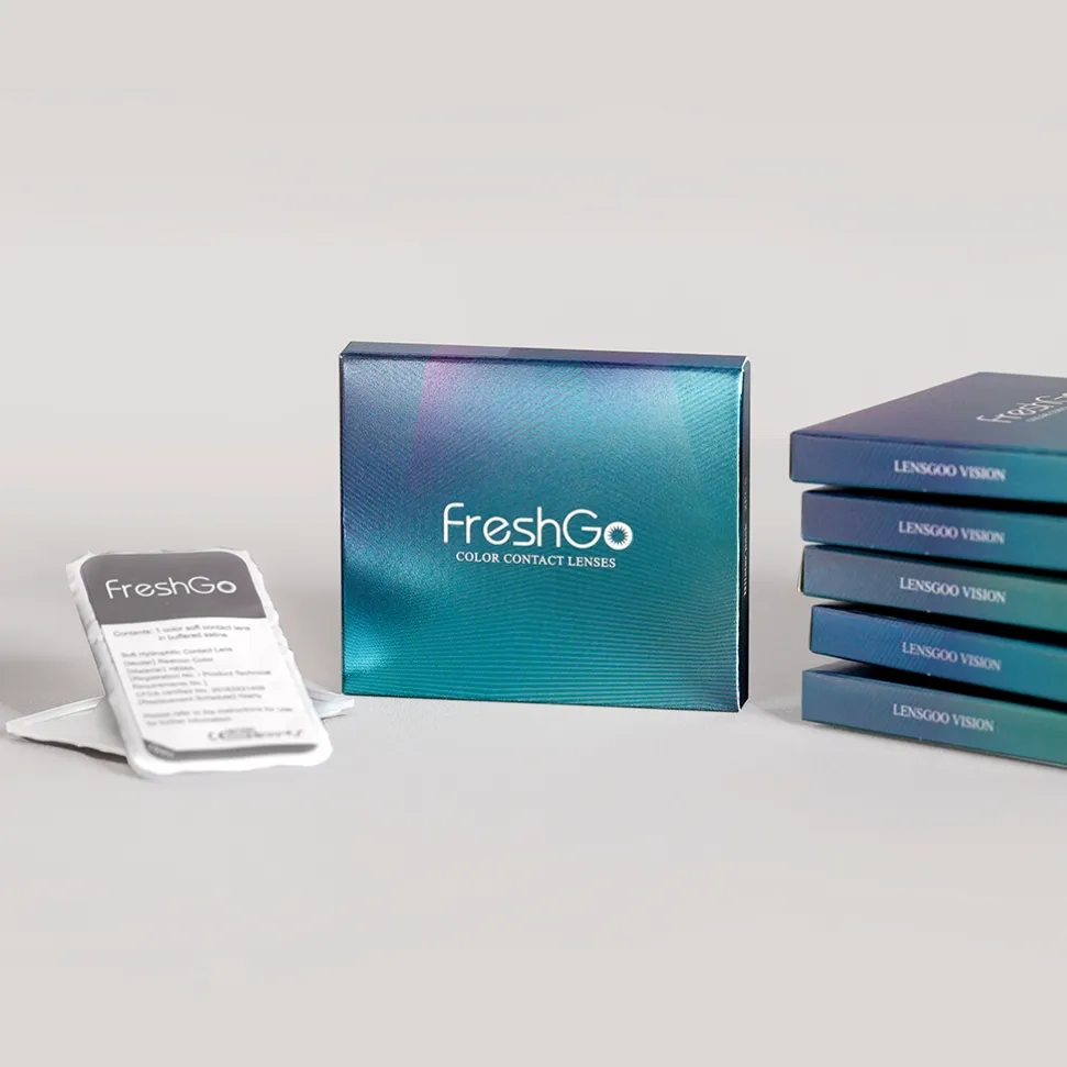 علبة عدسات لاصقة ملونة بتصميم حر OEM ODM مخصصة 3 درجات ألوان علبة عدسات لاصقة ملونة Freshgo Dahab