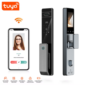 LEZNU7自動スマートドアロックプロMijiaAPPパスワードNfcロック解除カメラドアベル付き生体認証指紋ロック
