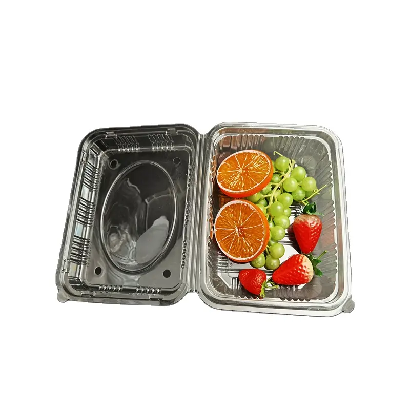 Claro descartável eco friendly pet blister pack bandeja de comida de plástico transparente