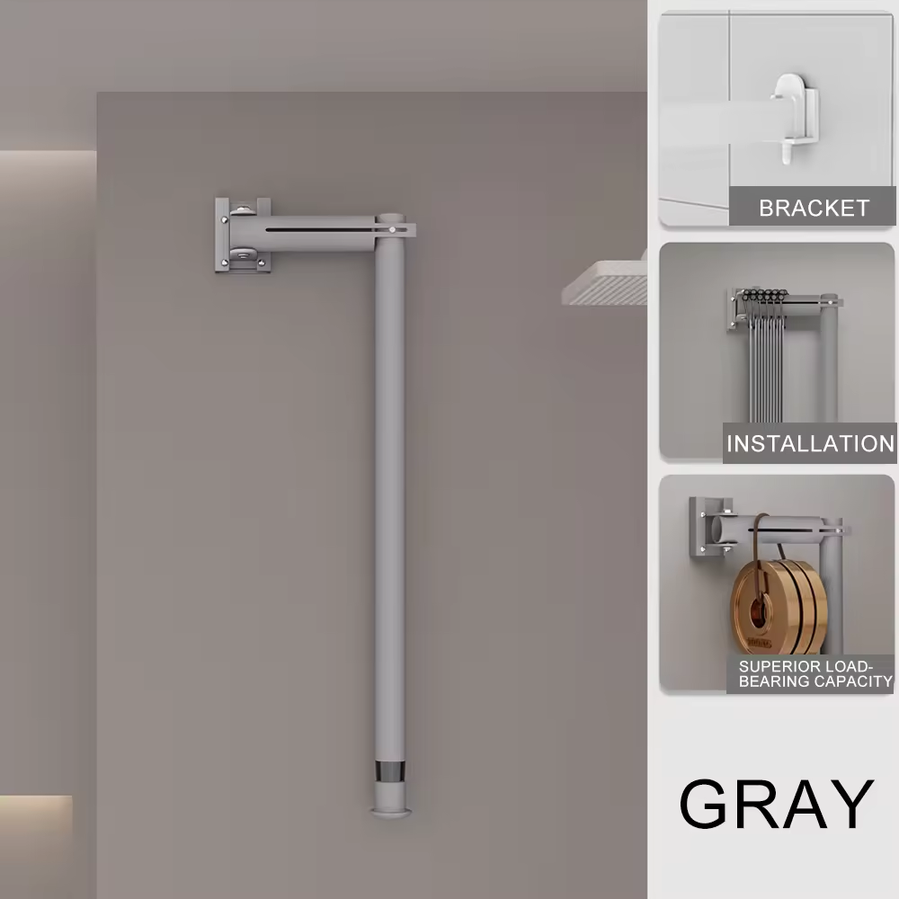 Gris - Adhésif/Perçage Double Usage